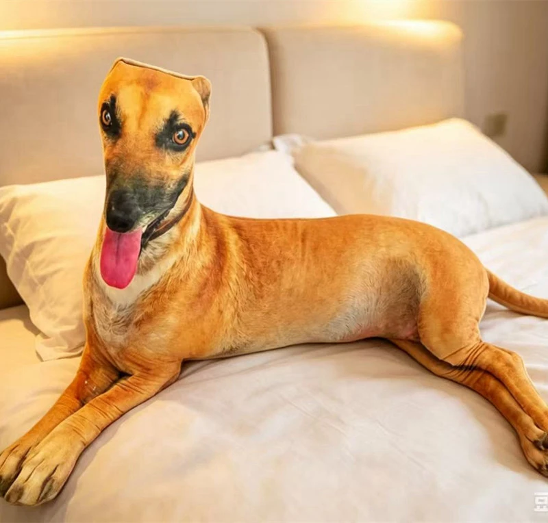Simulated Greyhound Dog Doll Abstract Pillow Stuffed Plush Animal Dog Sofa Cushion Waist Support Home Decor For Birthday Gifts