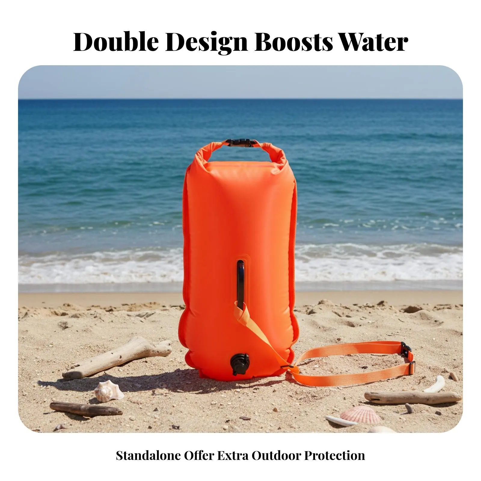 

Double Safety Buoy Long-Lasting PVC Material Outdoor Water Swimming Buoy High Visibility Safety Buoy Quick Inflate Valves