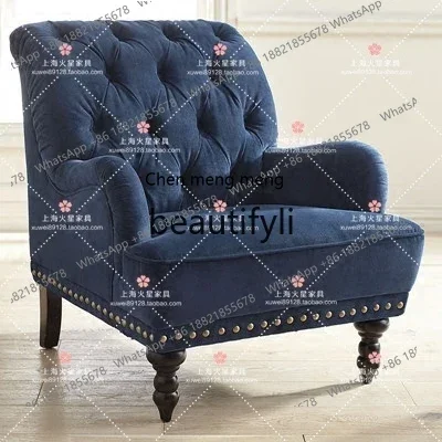 D178  American rural pastoral fabric tiger chair simple solid wood sofa retro sofa