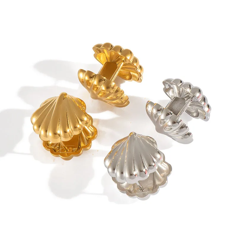 Mewanry 316L Stainless Steel Shell Stud Earrings For Women New Fashion Simple Prevent Allergy Beach Party Jewelry Серьги