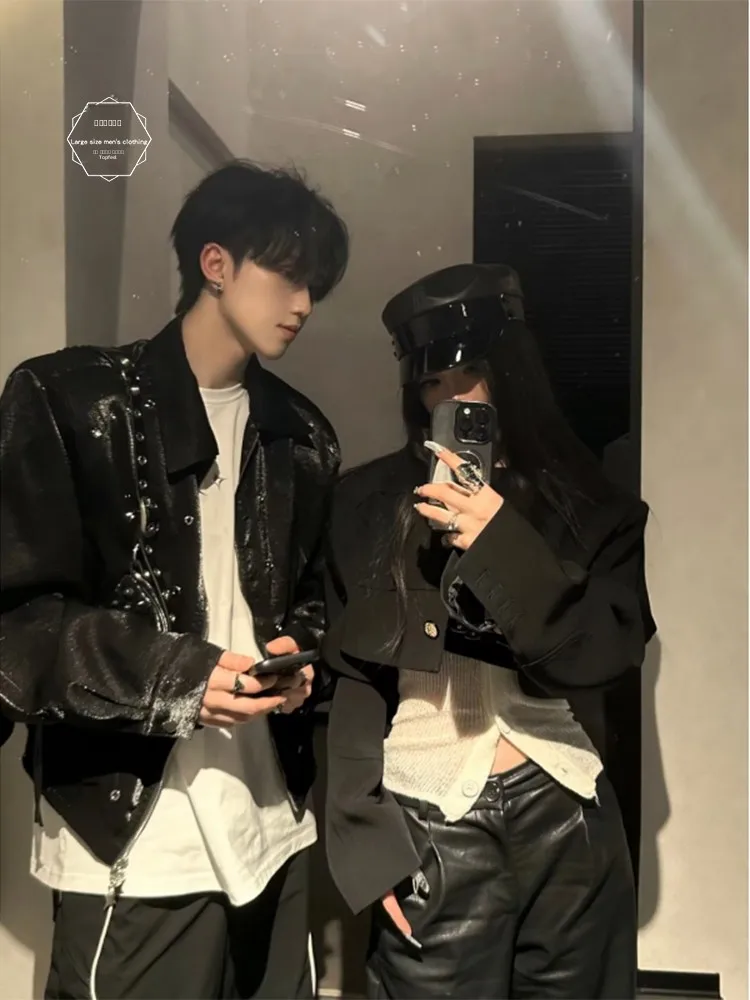 

Мужская куртка-бомбер American Sle Hunting Jaet для весны и осени, модная, в стиле High Street, с наплечниками, для мотоциклистов, из полиэфирного волокна, для подростков