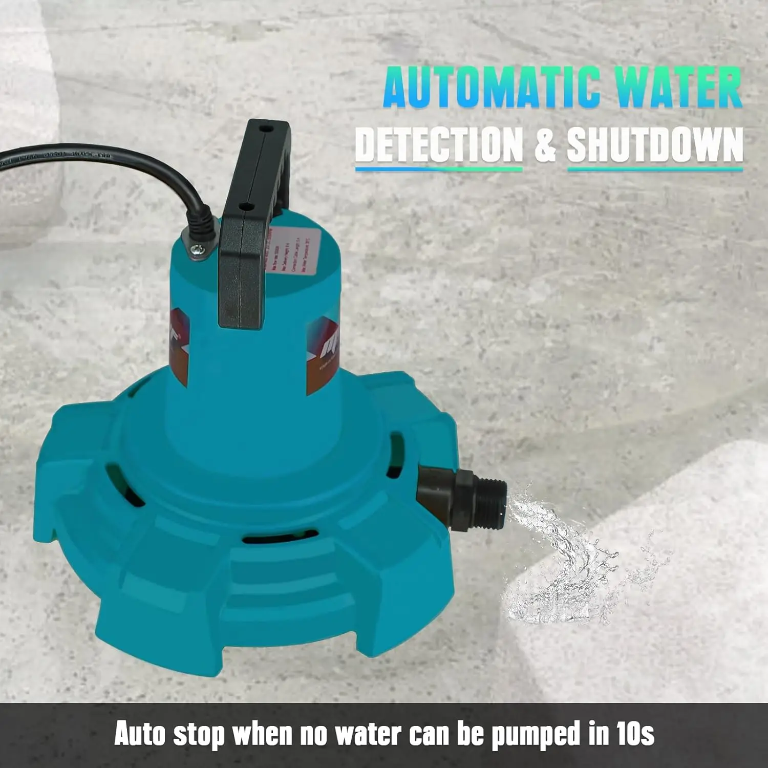 Kabellose Tauchpumpe für Makita 18V BL1830 Akku, Elektrische Schmutzwasserpumpe für Gartenteich, Whirlpools, Pool (Nur Gerät) – Detail 7