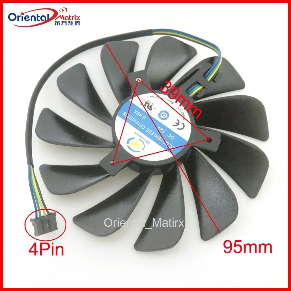 CF1010U12S 12V 0.45A 95mm 4Wire 4Pin VGA Fan For ASROCK Radeon RX5500 XT 8GB Challenger IT Challenger Graphics Card Cooling Fan