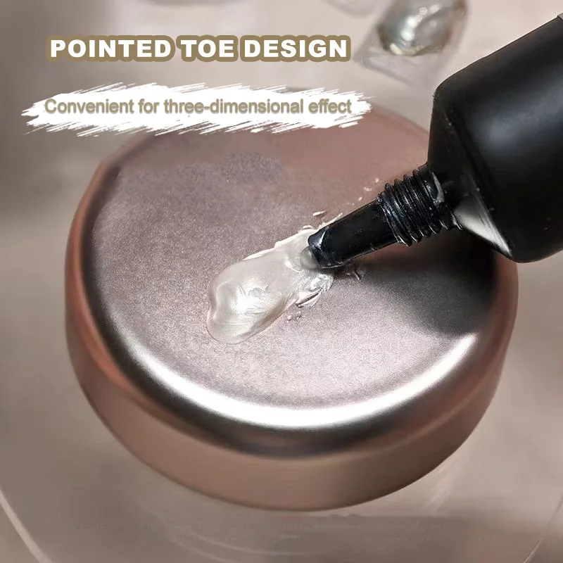 15ML 3D No Wipe ประติมากรรมเจลเล็บ 3D Chrome Nail Art Designs Rhinestone กาวการสร้างแบบจําลอง Soak Off เล็บเจล