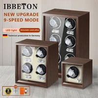 IBBETON reloj de madera de lujo relojería de alta gama 2 4 6 cajas de reloj automático con Mabuchi motor silencioso gabinete de reloj almacenamiento de reloj