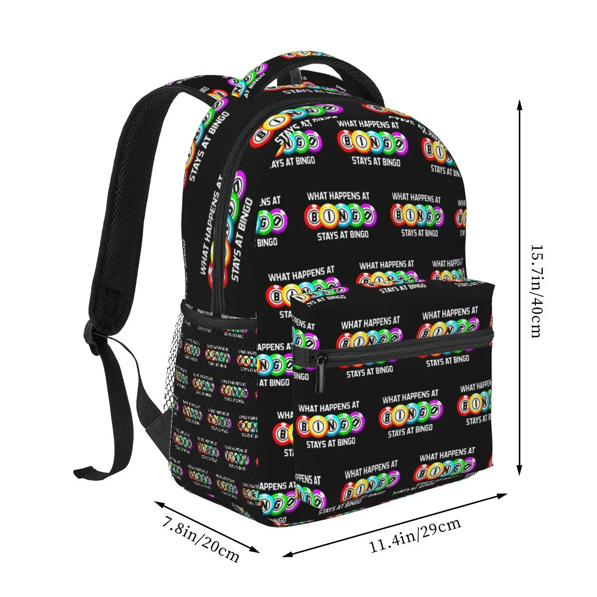 ما يحدث في حقيبة الظهر Bingo رائجة البيع Daypack سعة كبيرة للأولاد والبنات حقيبة كتب مدرسية حقائب كتف للرجال والنساء