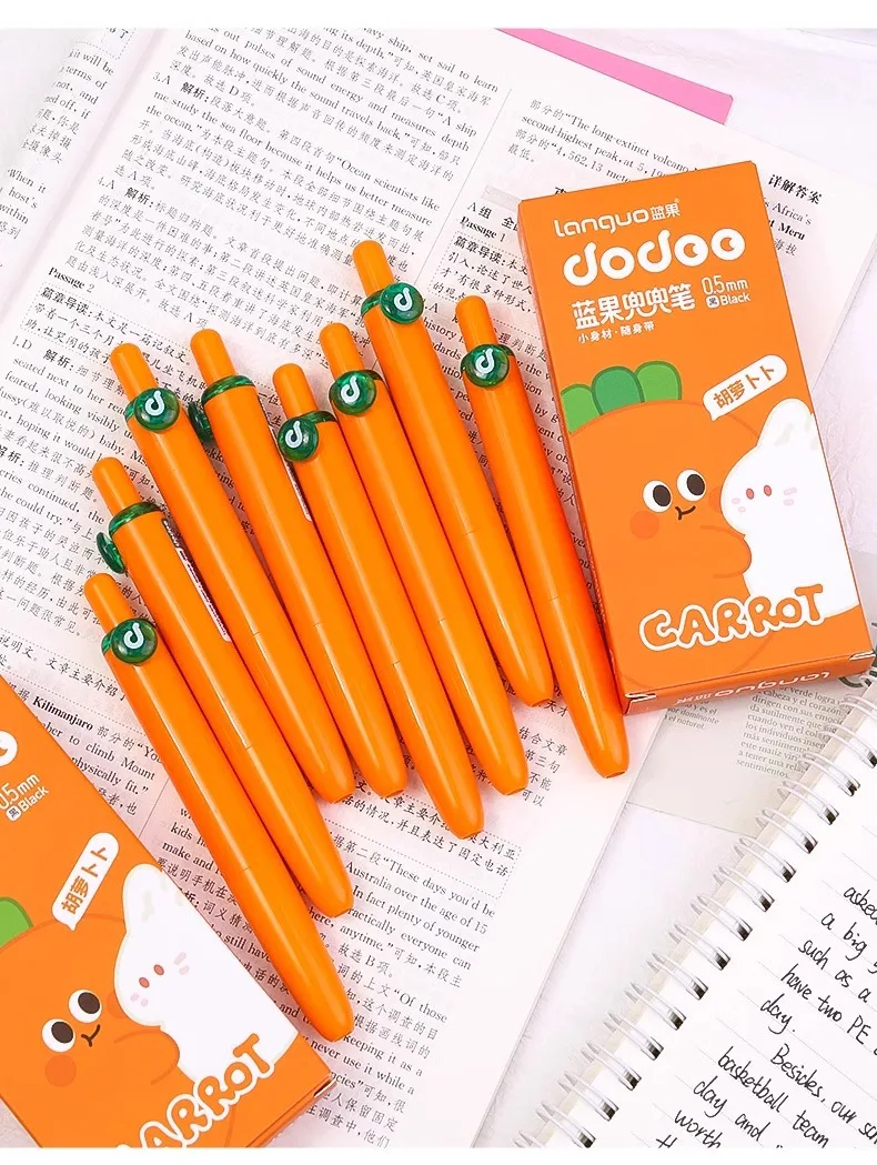 لطيف الصحافة حبر جل مجموعة أقلام 0.5 مللي متر أسود السلس الكتابة قلم محايد اللون Kawaii مدرسة اللوازم المكتبية القرطاسية للطلاب الجزر