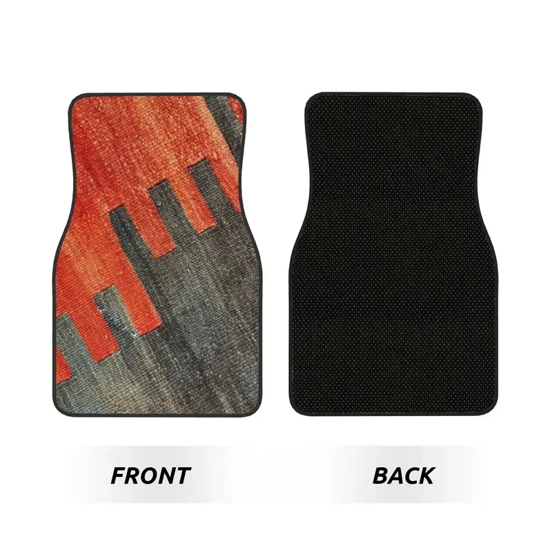 Crystal Velvet Car Floor Mats 4 Pcs Kilim Aztec Textile Turkish Persian Tribal Ethnic Universal Car Front Rear Carpets Foot Mats