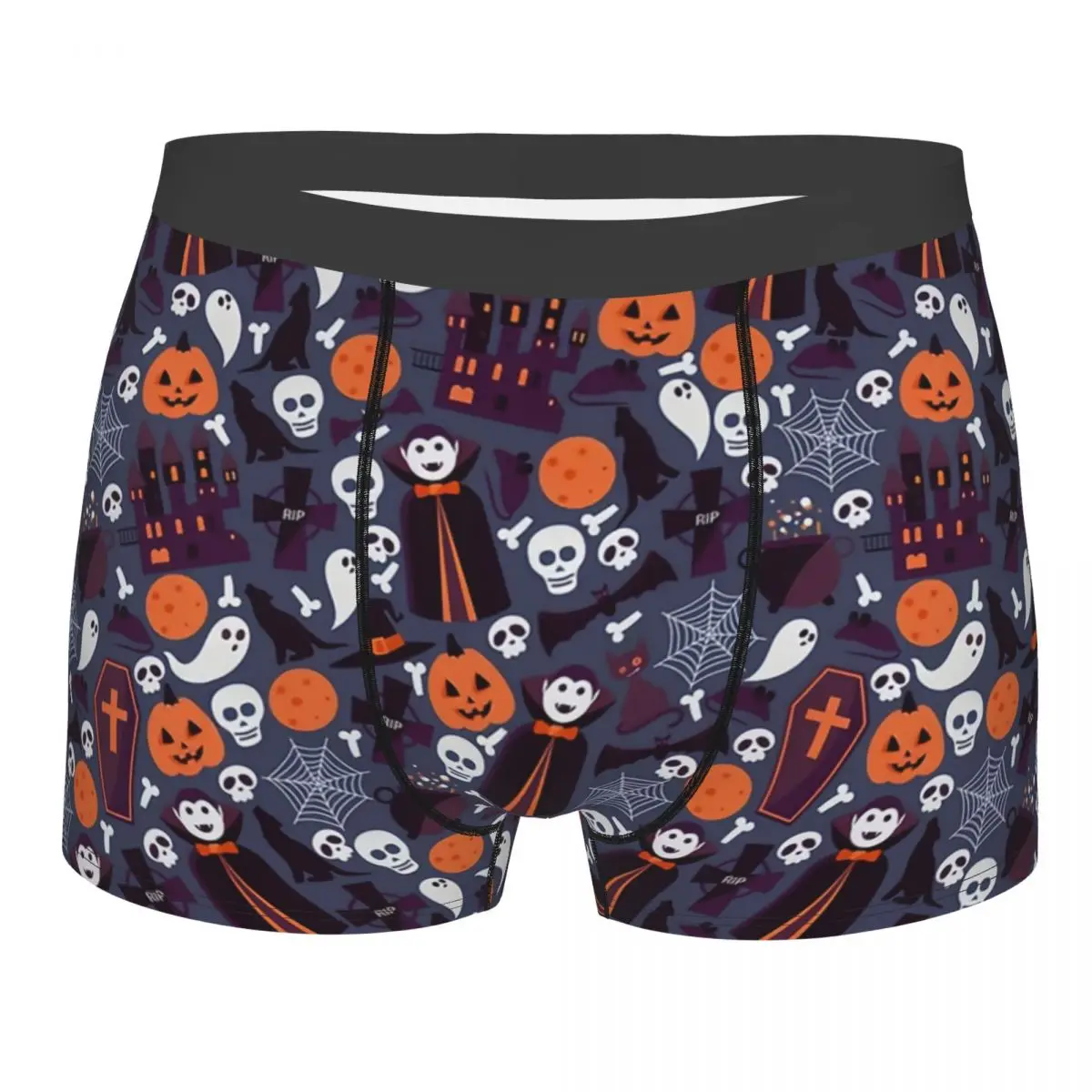 Custom Pumpkins Ghosts Cats Skulls Halloween Boxers Shorts Men Briefs Underwear Novelty Underpants