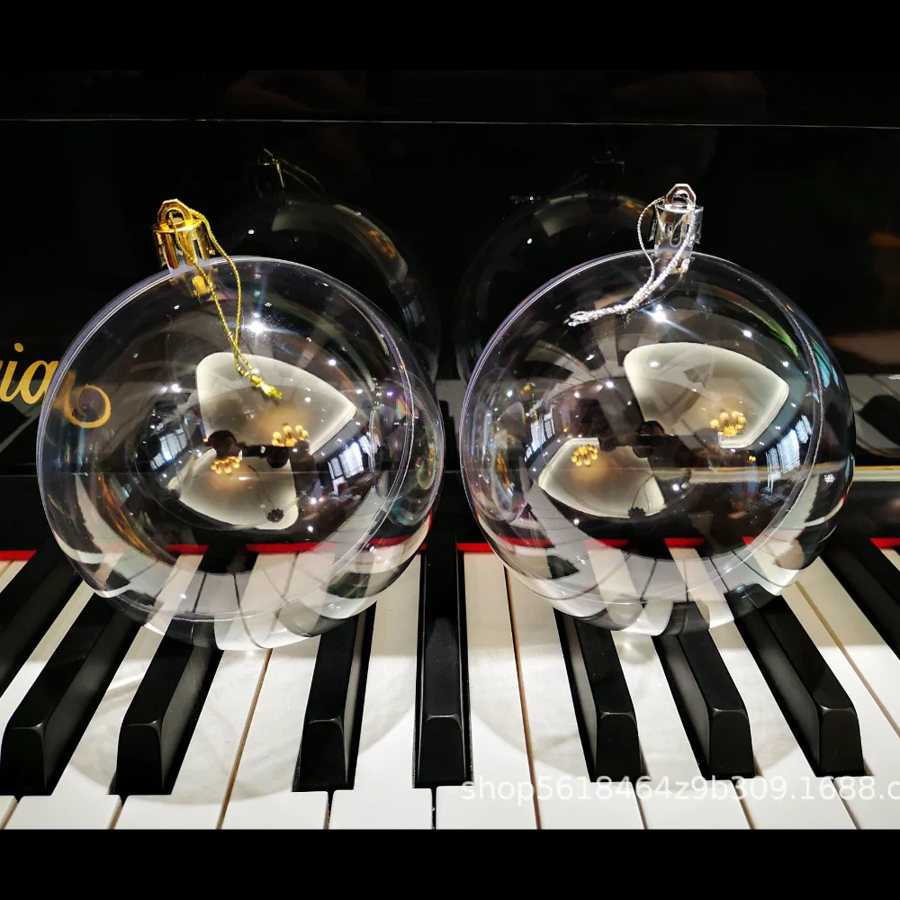 Fillable Christmas DIY Acrylic Hollow Hanging Ball Ornaments Ball Transparent Ball DIY Crafts for Wedding Party Decorations