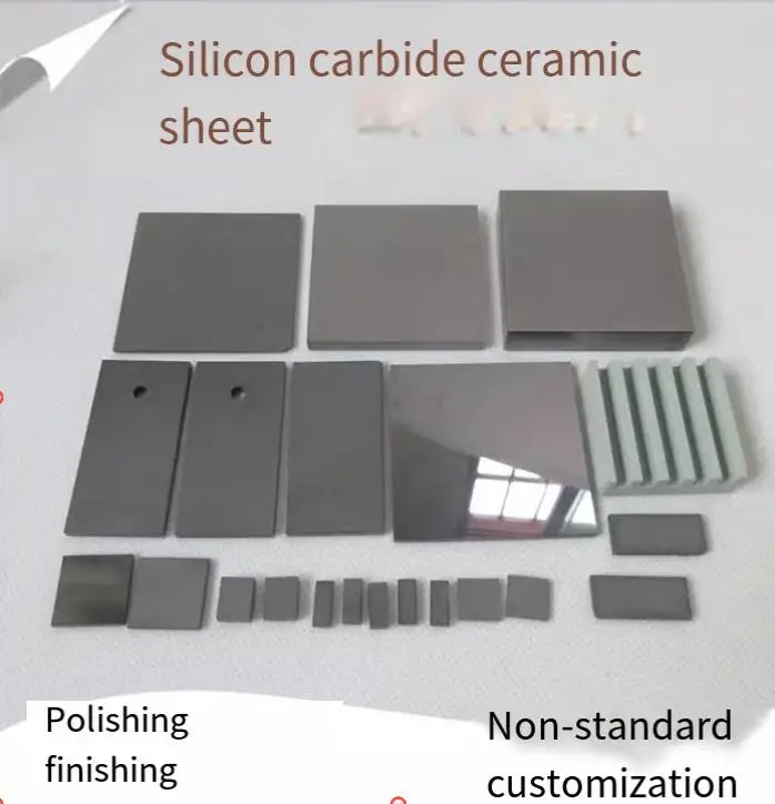 1pcs Customized Silicon Carbide Ceramic Chip Ceramic Chip 50*50*1/2/3/4/5/10 High Temperature Resistant Bulletproof Burning Test