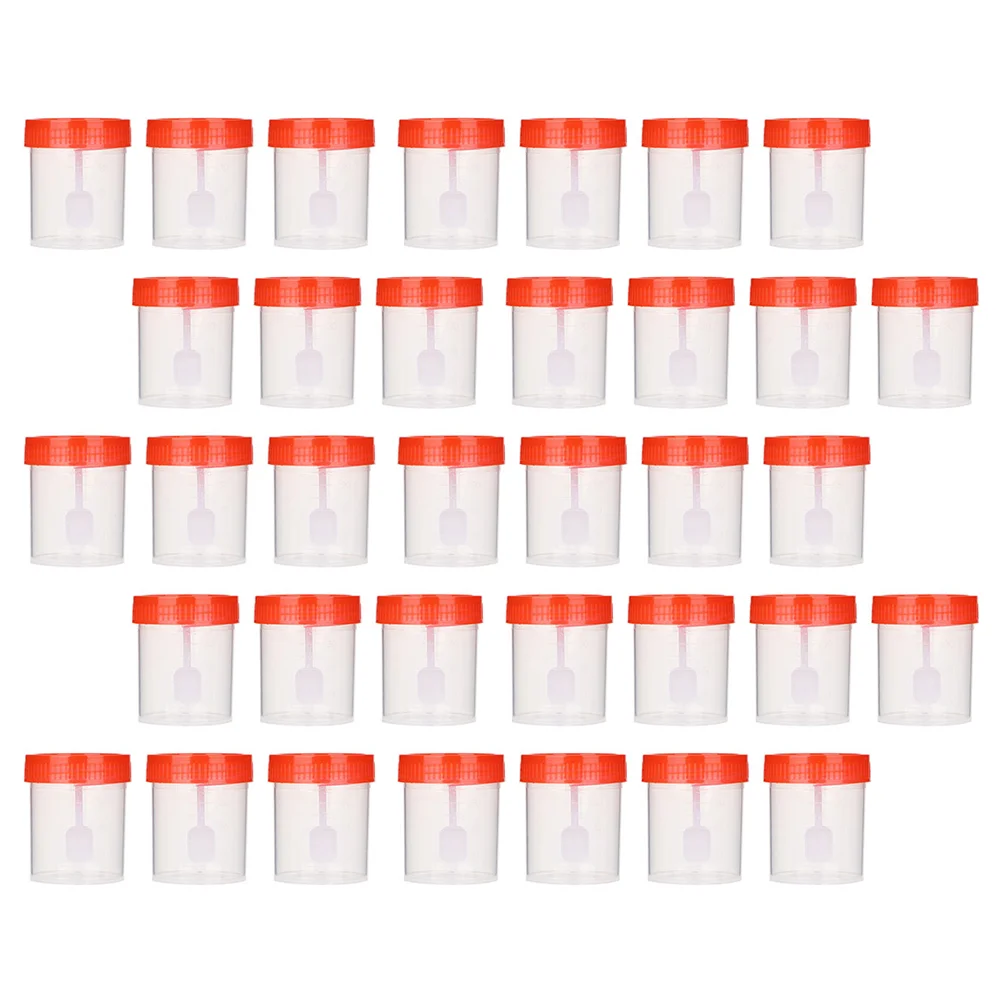 

100 Pcs Sample Cup Clear Container Stool Screw Mouth Specimen Urine Cups Sampling Sterile