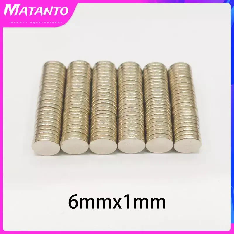 

50/100/200/500/1000/1500/2000PCS 6x1 mm Thin Small Round Neodymium Strong Magnets N35 6x1mm Powerful Strong Magnetic Magnets 6*1