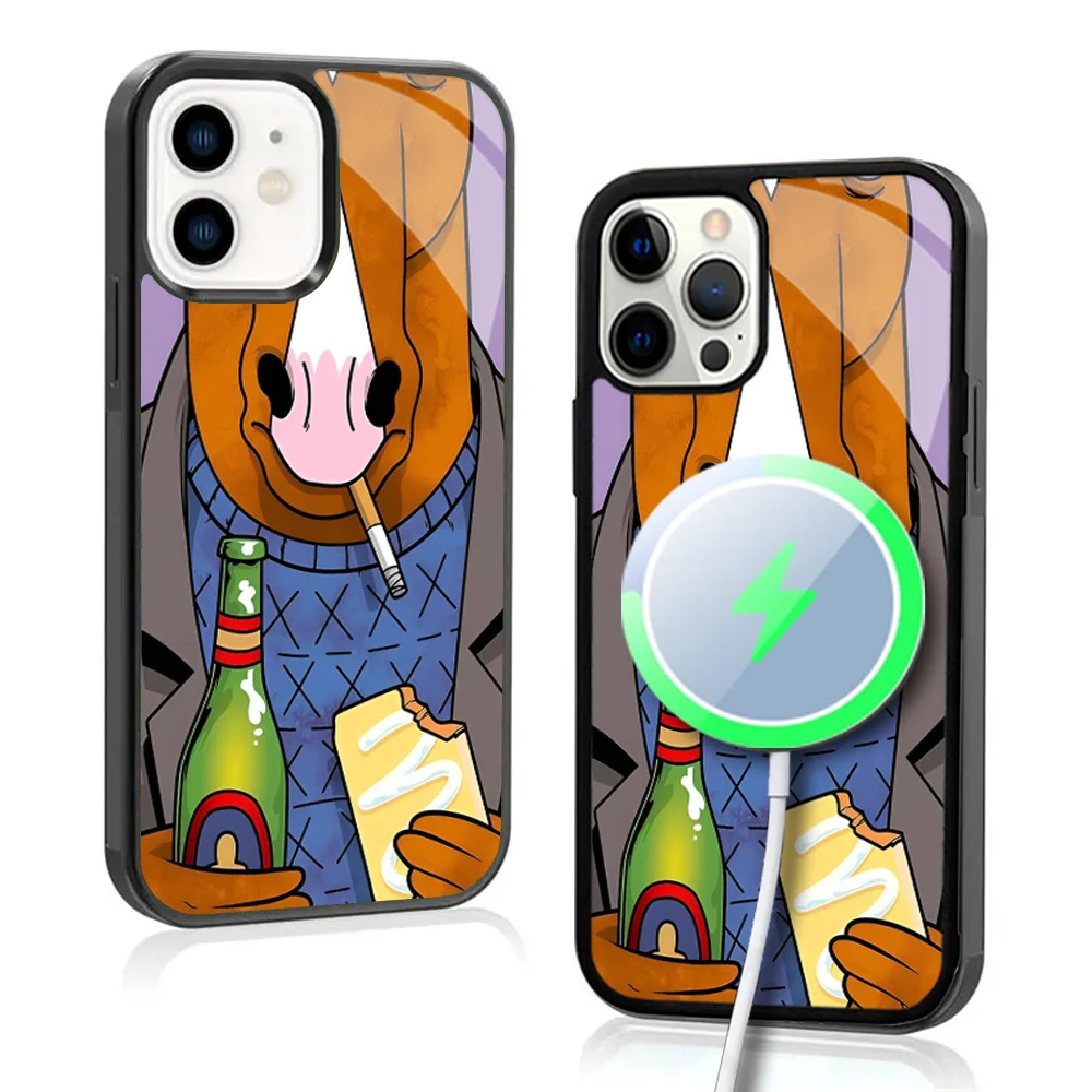 BoJack Horseman Phone Case For IPhone 16 15 Pro Max Case 14 Plus 13 12 11 Magesafe Magnetic Wireless Charge Cover