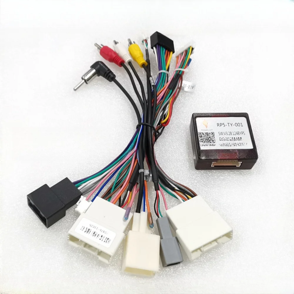 For Toyota RAV4/ Corolla/Camry/Avalon 2018 /Hilux 2022 Android 2 Din GPS Radio Car Canbus RP5-TY-001 Wiring Harness Power Cable