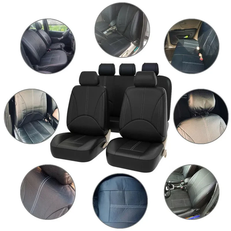 Car Seat Cover Breathable PU Leather Full Surrounded Seat Protector Universal Vehicle Seat Cushion Suitable For Most Cars