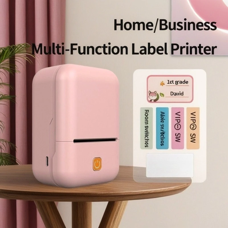 طابعة حرارية صغيرة محمولة للملصقات، طابعة ورق للملصقات، لوازم تعليمية، طابعة ملصقات الاسم لملاحظة خطأ عنوان الطالب