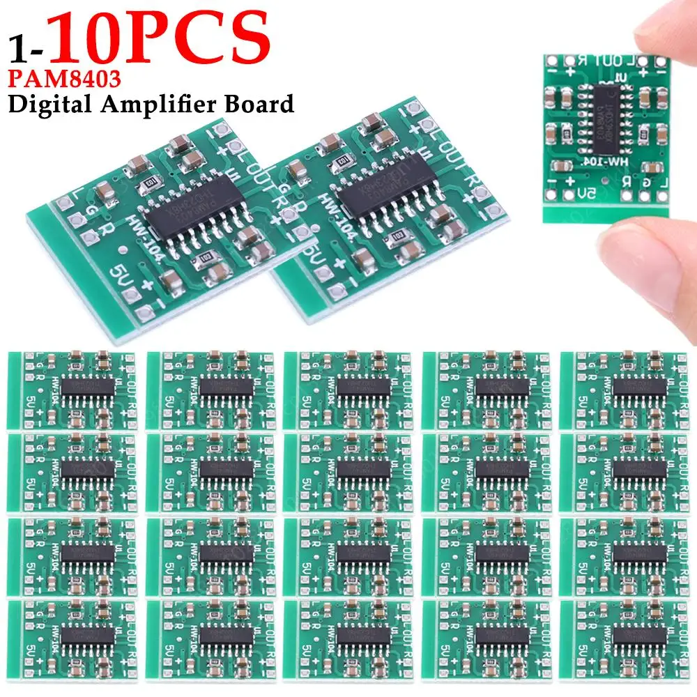 1-10pcs PAM8403 Module 2 Channel Audio Amplifier Module Class D Super Mini Digital Amplifier Board 2x3W DC2.5-5.5V Power Supply