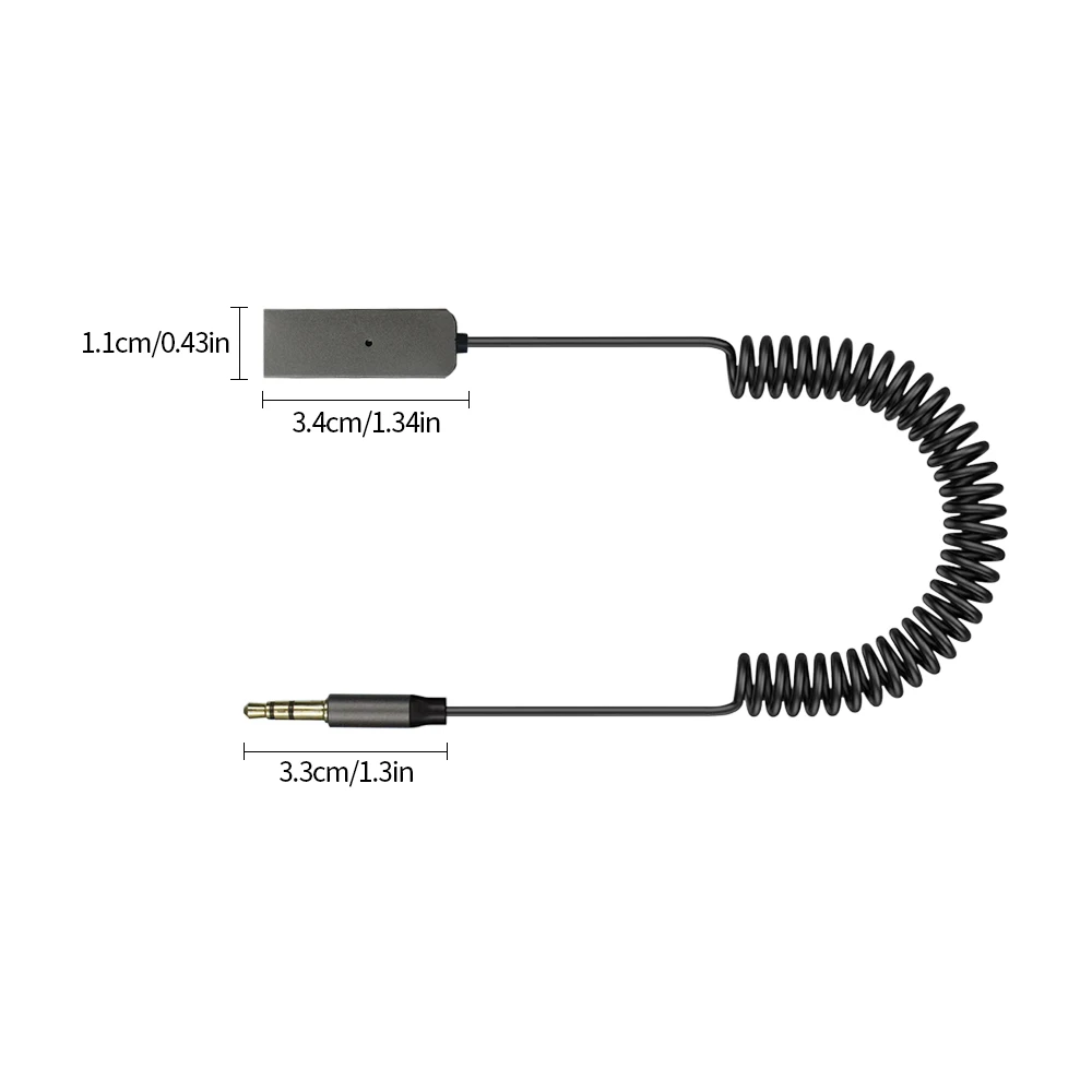 자동차 블루투스 5.0 오디오 수신기 USB 3.5mm AUX 자동차 오디오 무선 음악 어댑터 (자동차 스피커용)