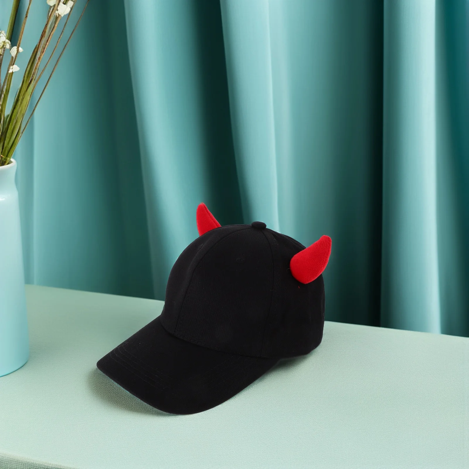 Diabo chifre boné de beisebol masculino feminino elegante único headpiece primavera outono hip hop aba plana chapéu viagem ao ar livre casual