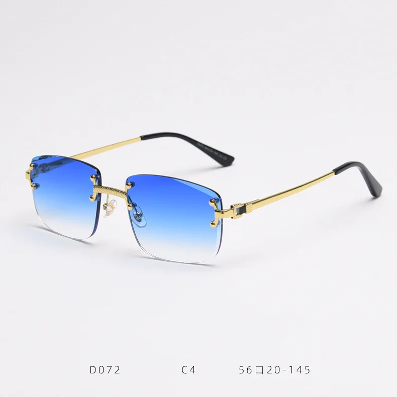 

Hot selling：D072 Retro Rimless Sun Glasses Men Fashion Frame Sunglasses Gafas Lunettes