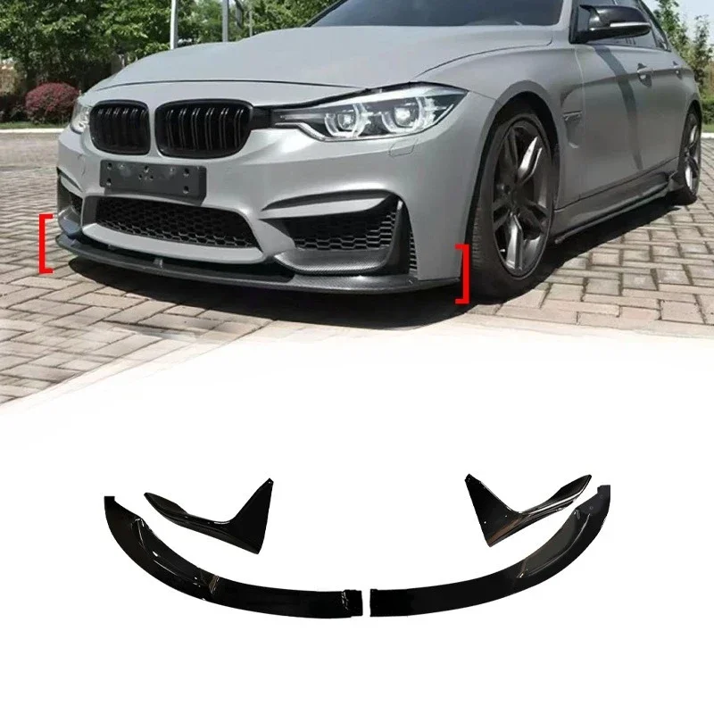 

For BMW M3 F80 13-19 4Piece Front Lip Spoiler Splitter M Performance Style Direct Fit Exterior Styling Body Kit Upgrade Parts