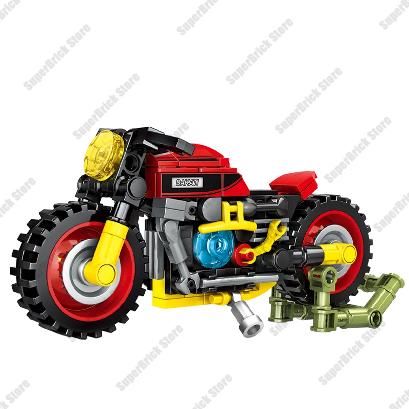 Urban Creativity Series Speed Champions OffRoad Vintage Motorbikes Building Block Touring Trailer Racing Classic Model Brick Toy