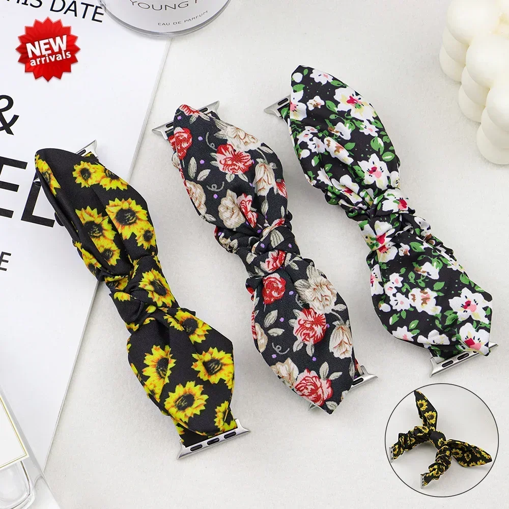 Elastic Scrunchie Strap For Apple Watch Ultra 49mm 7 8 9 41mm 45mm Band Loop Bracelet For iWatch 6 5 4 3 38mm 42mm 40mm 44mm