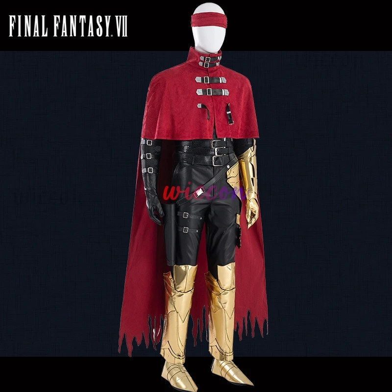 أزياء فنسنت فالنتين التأثيرية للبالغين لعبة الهالوين فاينل فانتسي السابع فنسنت ريد عباءة ملابس بدلة حفلات الهالوين كرنفال