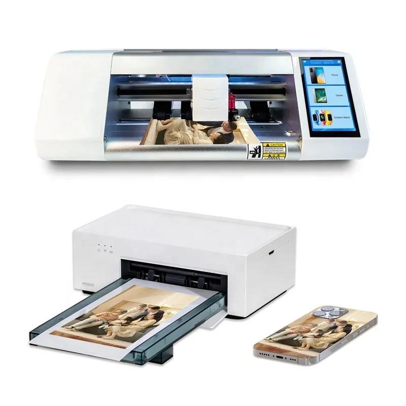 MOMOTECH DIY Cell Phone Skin Printer Back Film Cutter with Stepper Motor Easy-to-Use Mini Photo Printer