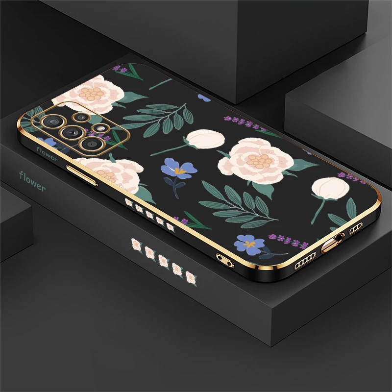 

Противоударный чехол для телефона с цветочным принтом для Samsung Galaxy F23 F22 F13 F62 F12 F02S, силиконовый мягкий защитный чехол из ТПУ