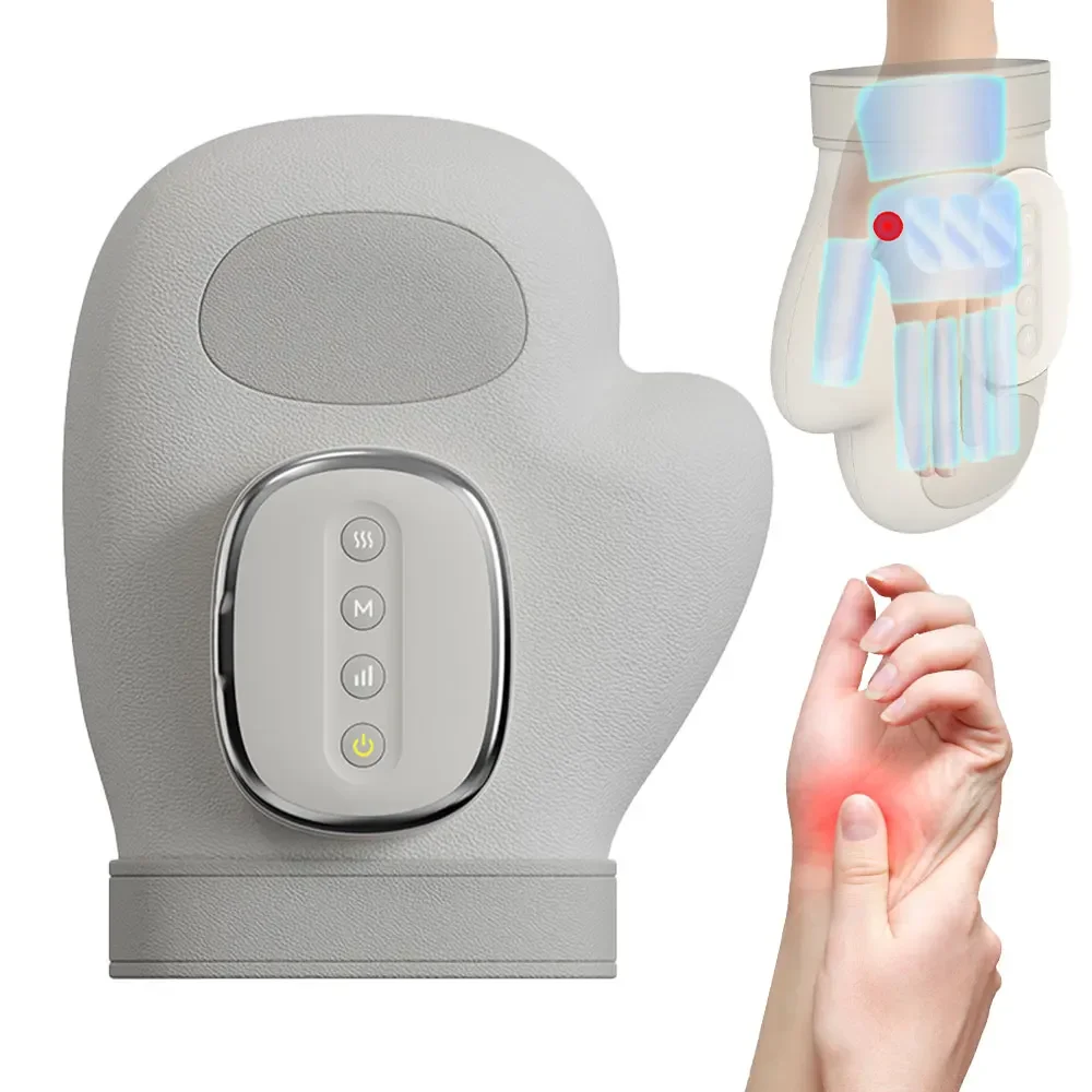 Electric Hand Massager Cordless Hand Massager with Vibration and Heat Air Compression Finger Massager for Arthritis Pain Relief
