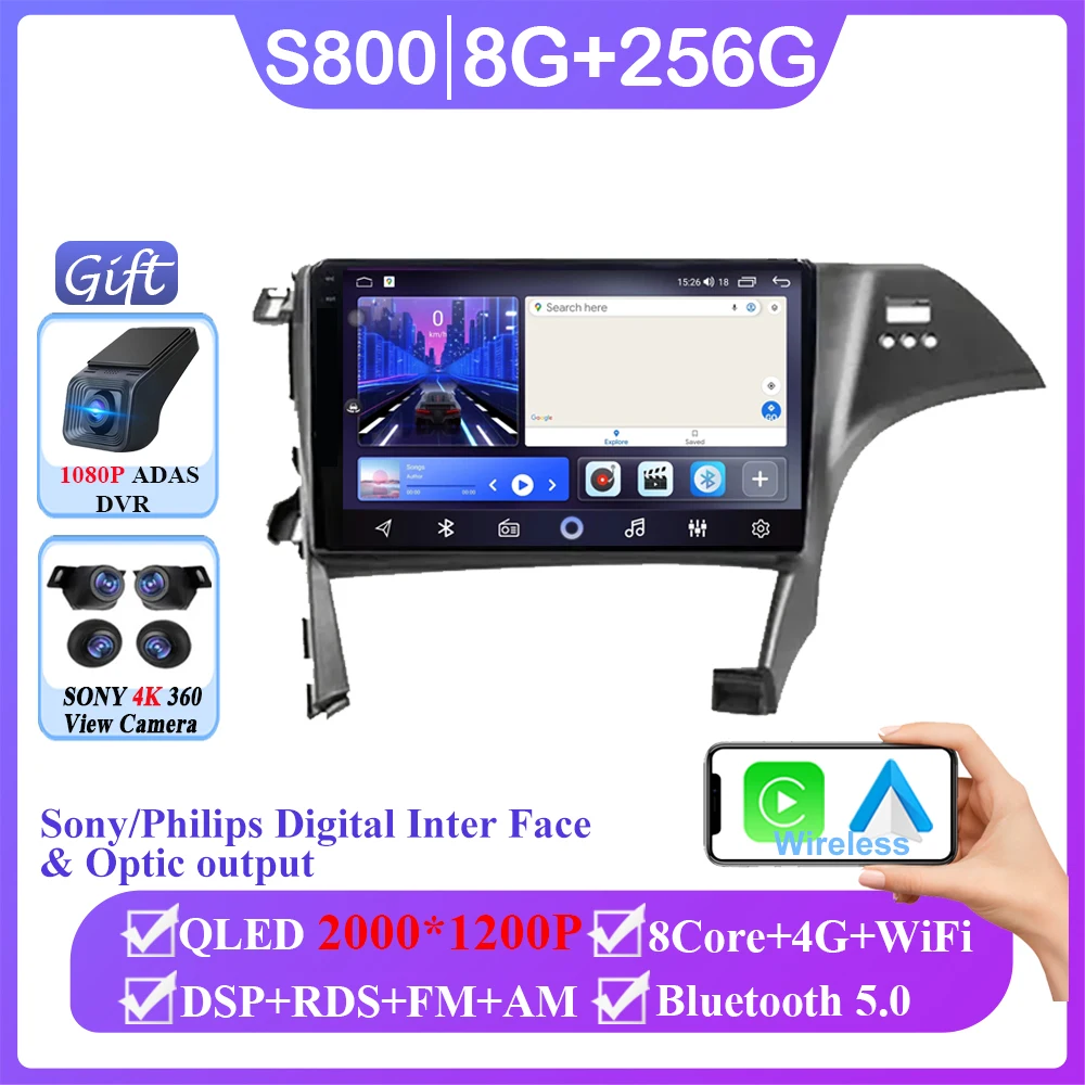 Android 16 voor Toyota Prius 3 XW30 2009 - 2015 Rechtsgestuurde auto autoradio scherm multimediaspeler navigatie GPS 2din DVD 5G