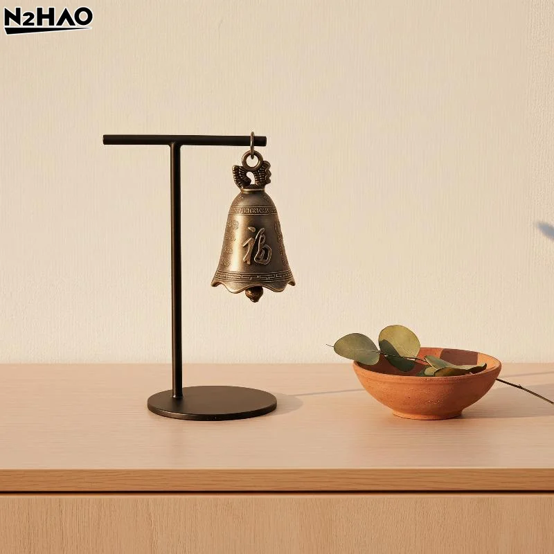 1PCS Feng Shui Bells Vintage Vintage Antique Zinc Alloy Lucky Bells Chinese Blessing Car Garden Door Hanging Wind Chimes Decor