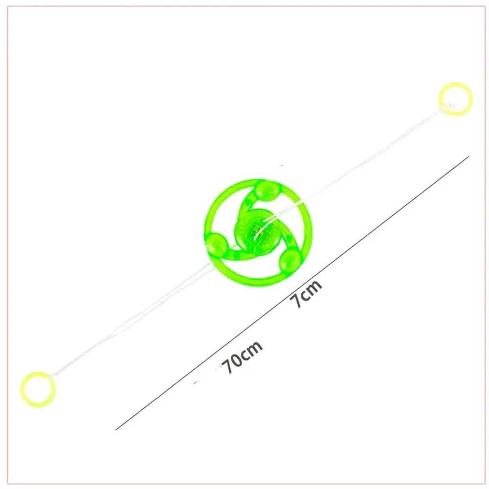 3 pezzi per bambini creativo filo di rinforzo giocattolo luminoso volano flash trottola giroscopio emettitore di luce fitness brillante linea di trazione volano