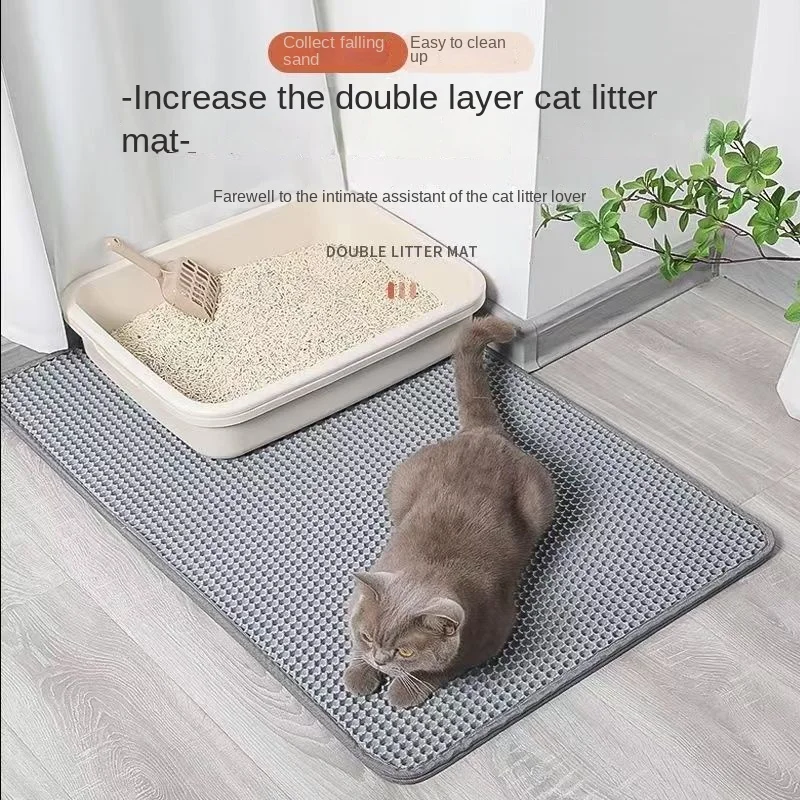 Pet Cat Litter Mat Waterproof Double Layer EVA Foldable Cat Litter Trapping Pet Carpet Bed Pads for Cats Pet Clean Supplies