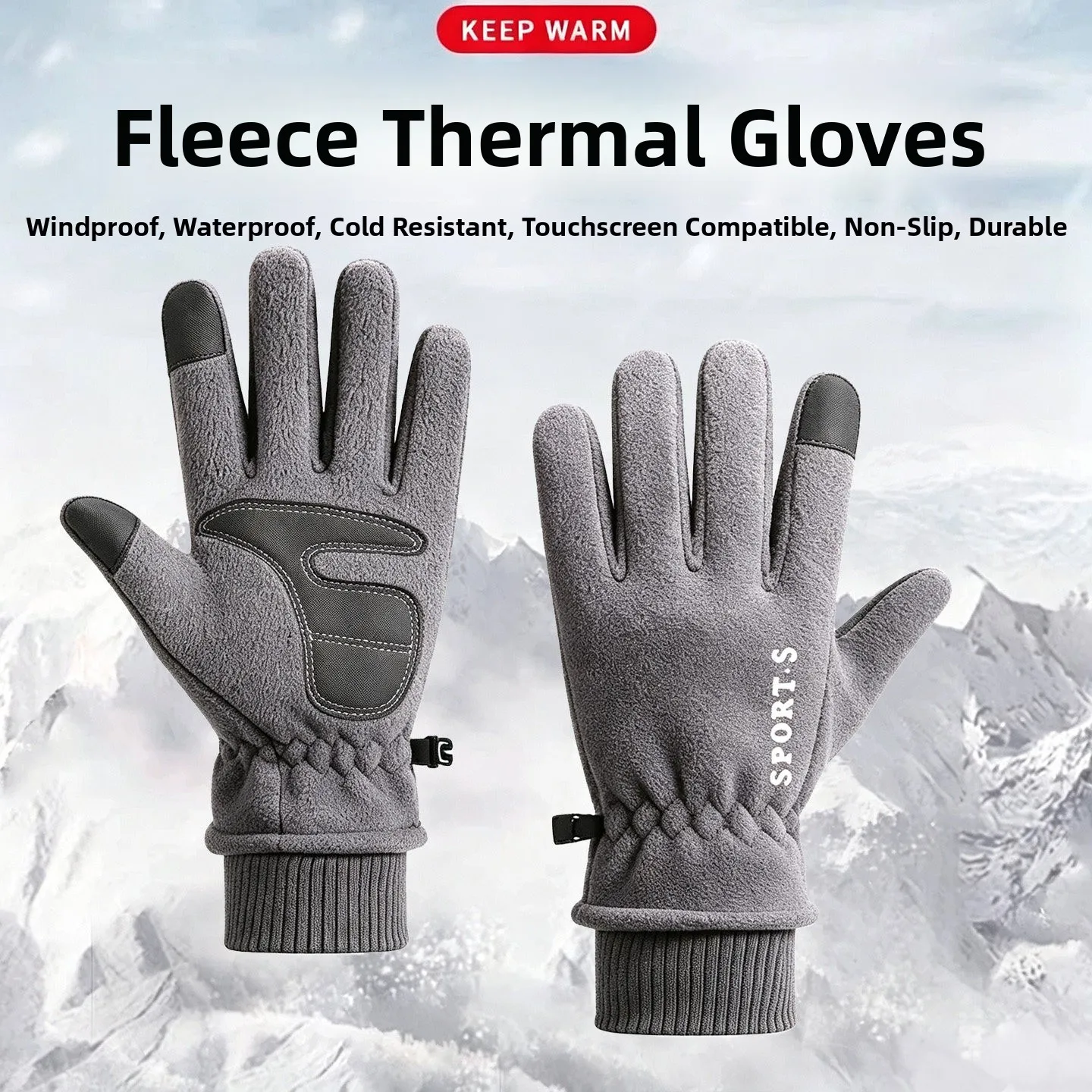 Thickened Fleece Winter Photography Gloves Windproof Warm Two-Finger Camera Photographing Anti-Slip Cycling Unisex Gloves