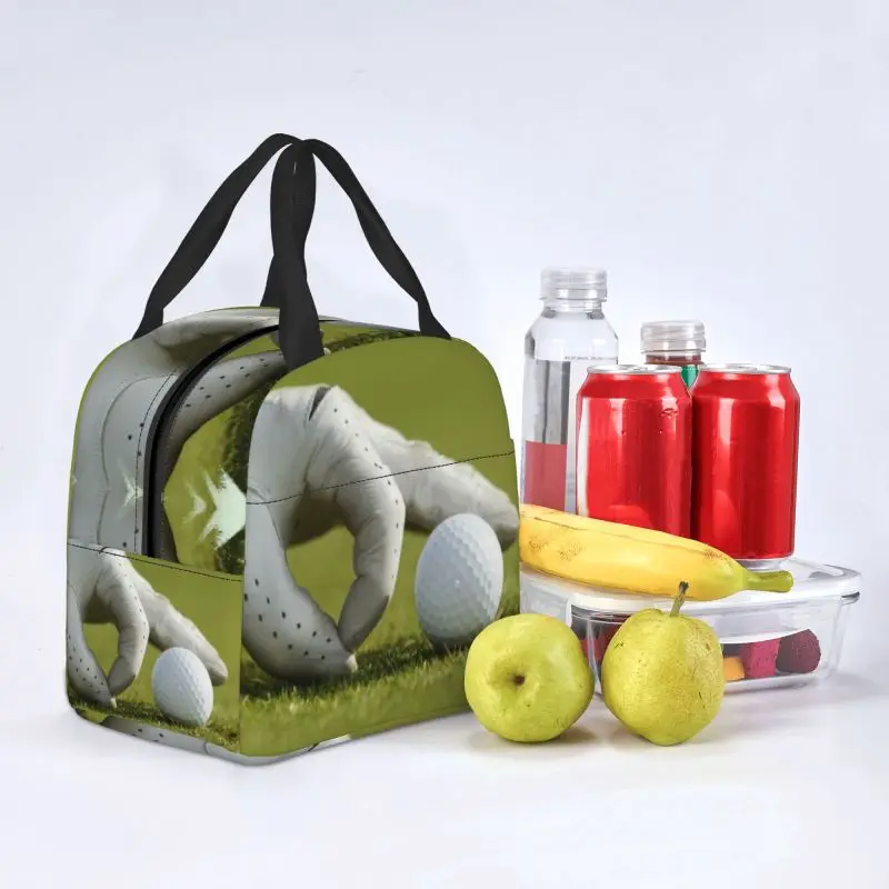 Sport Golf Lover Lunch Bag Women Golfer Reusable Cooler Thermal Insulated Lunch Box for School Multifunction Food Bento Box