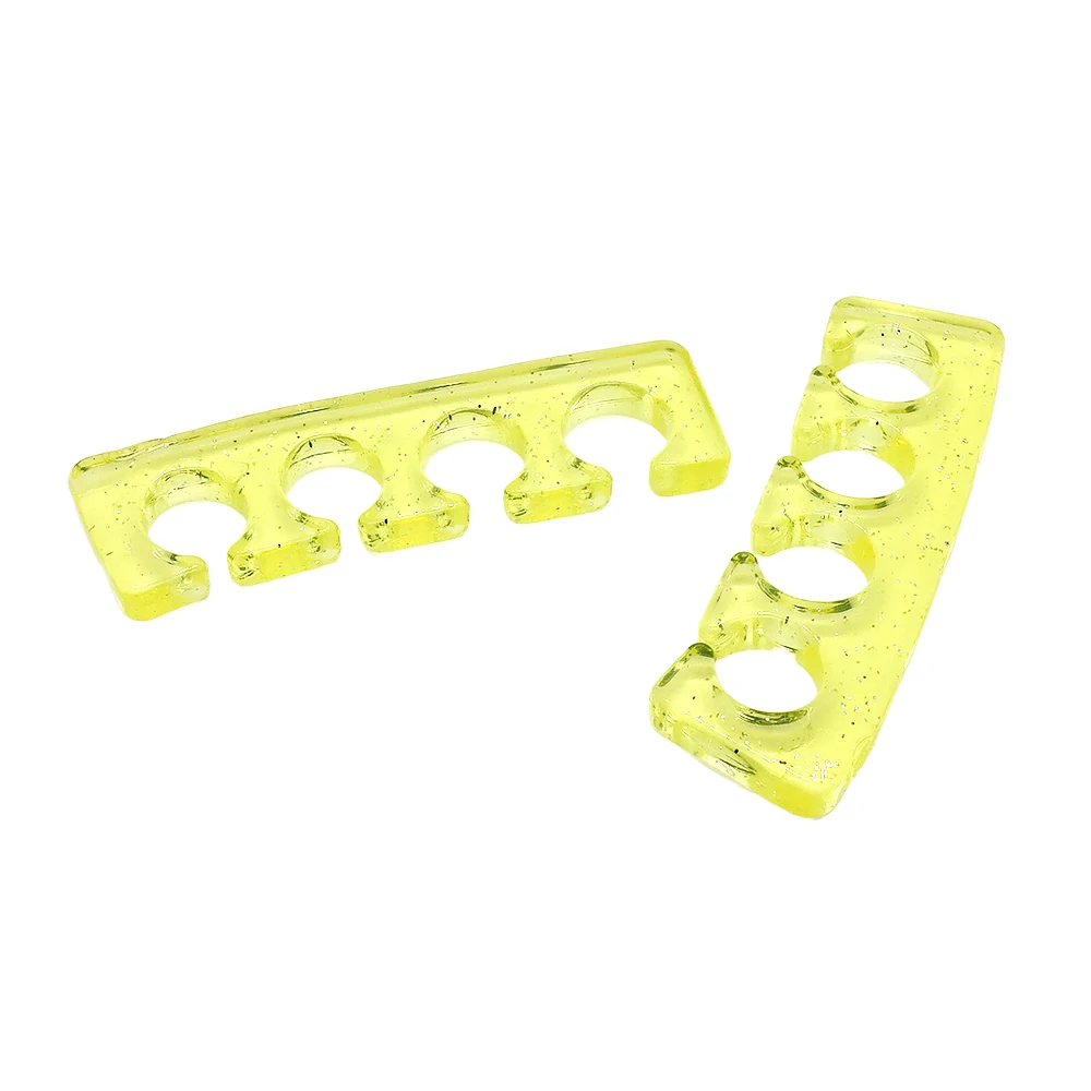 Separador de dedos de silicona suave, 2 par/bolsa, espaciador artístico Flexible para dedos del pie, separación de uñas encarnadas, dispositivo de tratamiento, corrección de dedos