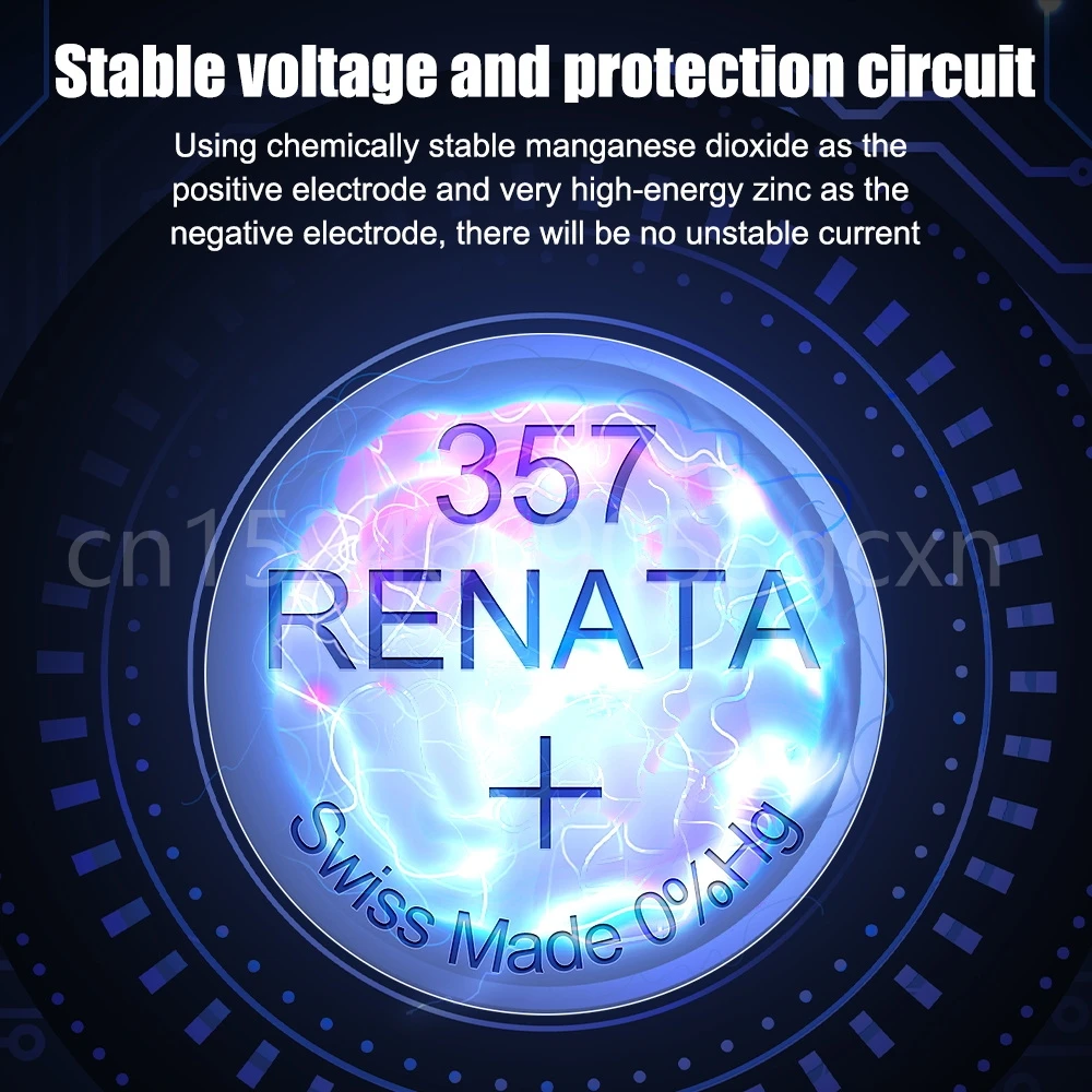 100% oryginalna Renata 357 AG13 SR44 LR44W LR44 SR1154 1.55V bateria zegarka z tlenkiem srebra wykonane w szwajcarii komórka przycisku