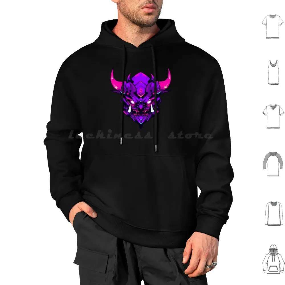 Venomcore Oni Assassin Hoodie cotton Long Sleeve Poison Oni Demon Anime Shogun Pink Purple