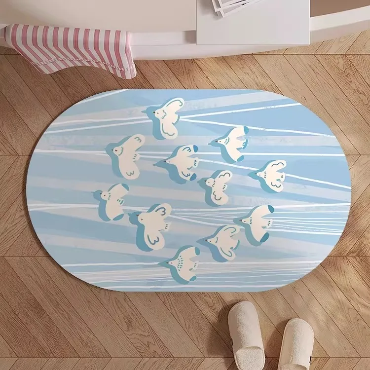 Diatom Mud Bathroom Mat Cartoon Pigeon Rug PVC Anti-slip Absorbent Quick-drying Bath Floor Mats Toilet Rugs 바닥 매트 Alfombra Baño