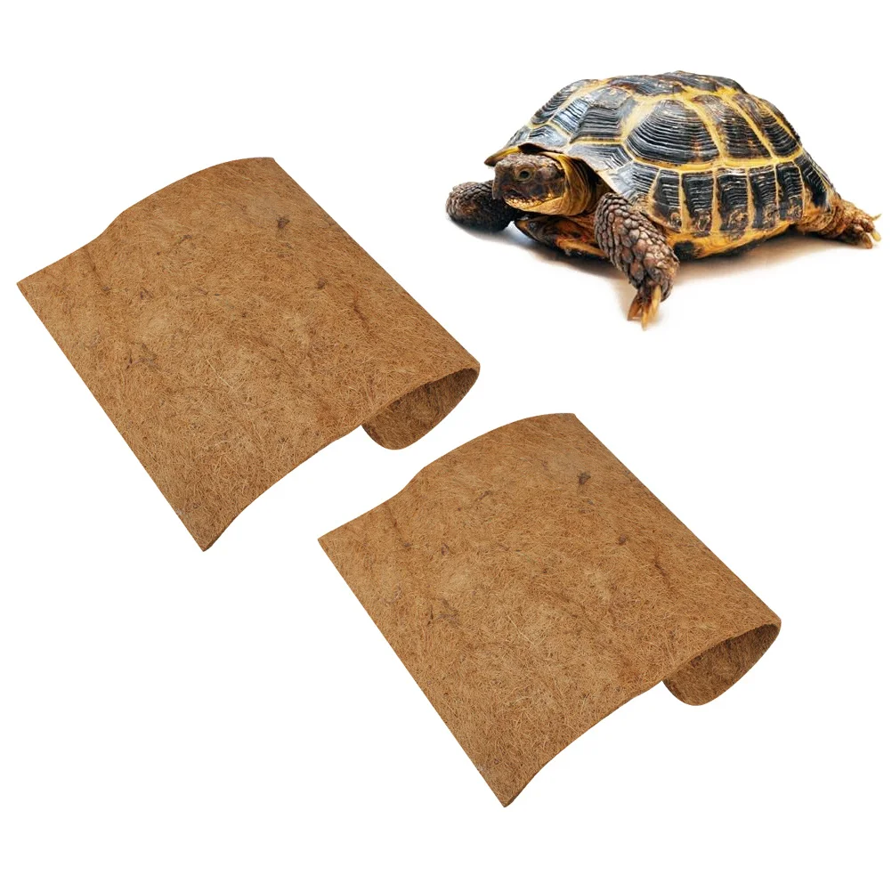 

2Pcs Natural Coconut Fiber Reptile Pet Mat Breathable Bedding Liner 40x40cm Antiparasitic Odorless Tortoise Mat