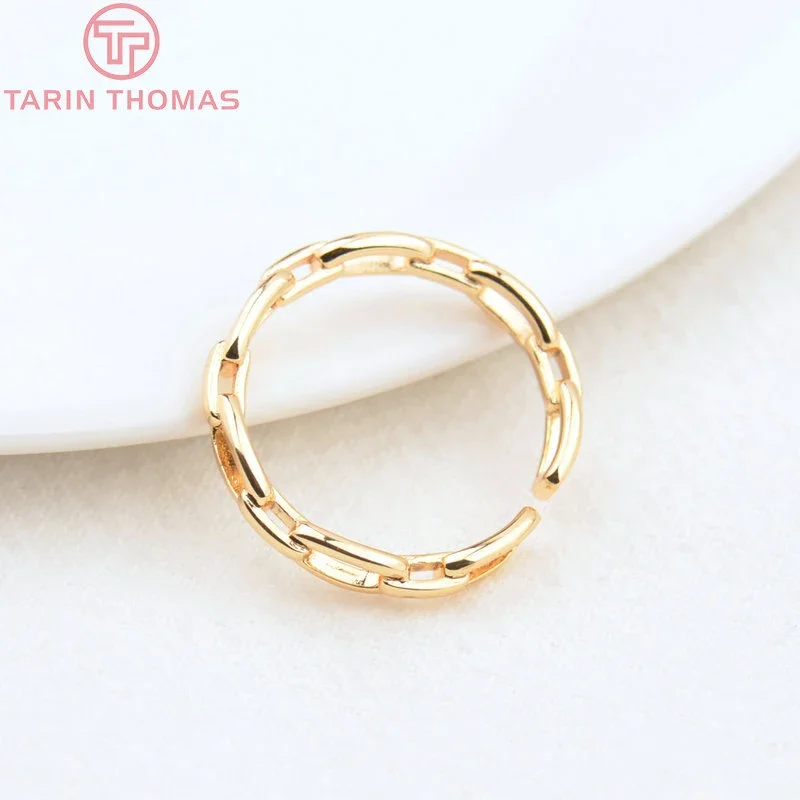 (3004)6PCS 22MM 24K Gold Color Brass Weave Rings Connector High Quality DIY Jewelry Making Findings Accessories