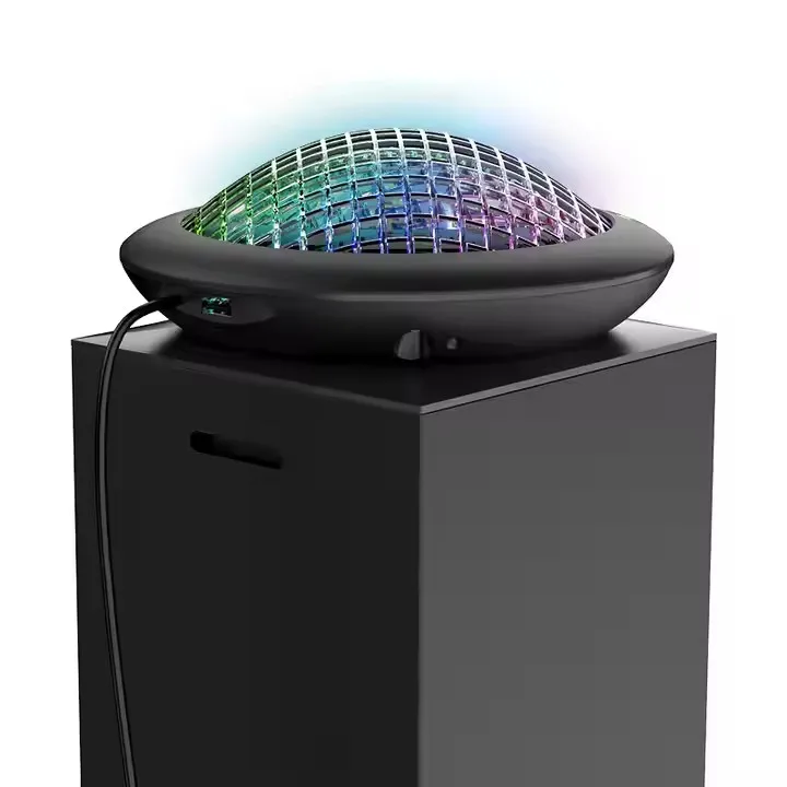 Xbox 시리즈 X 콘솔용 RGB 냉각 팬 USB 쿨러 액세서리 상단 장착 냉각 팬