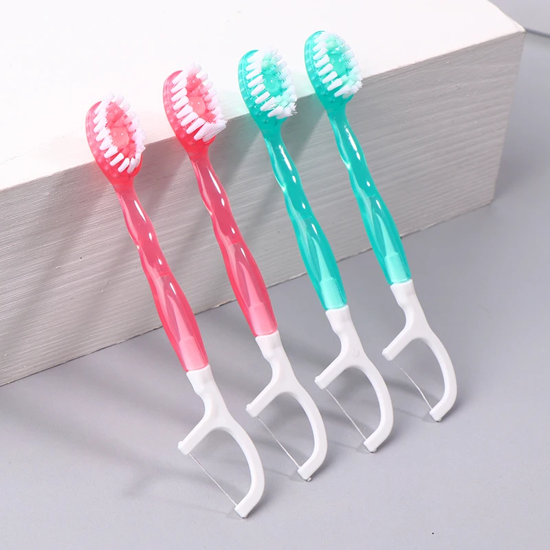 12Pcs/Set Mini Toothbrush Burst Bead Toothbrush Free Floss Portable Oral Care Tool Free Floss Disposable Soft Hair Toothbrushes