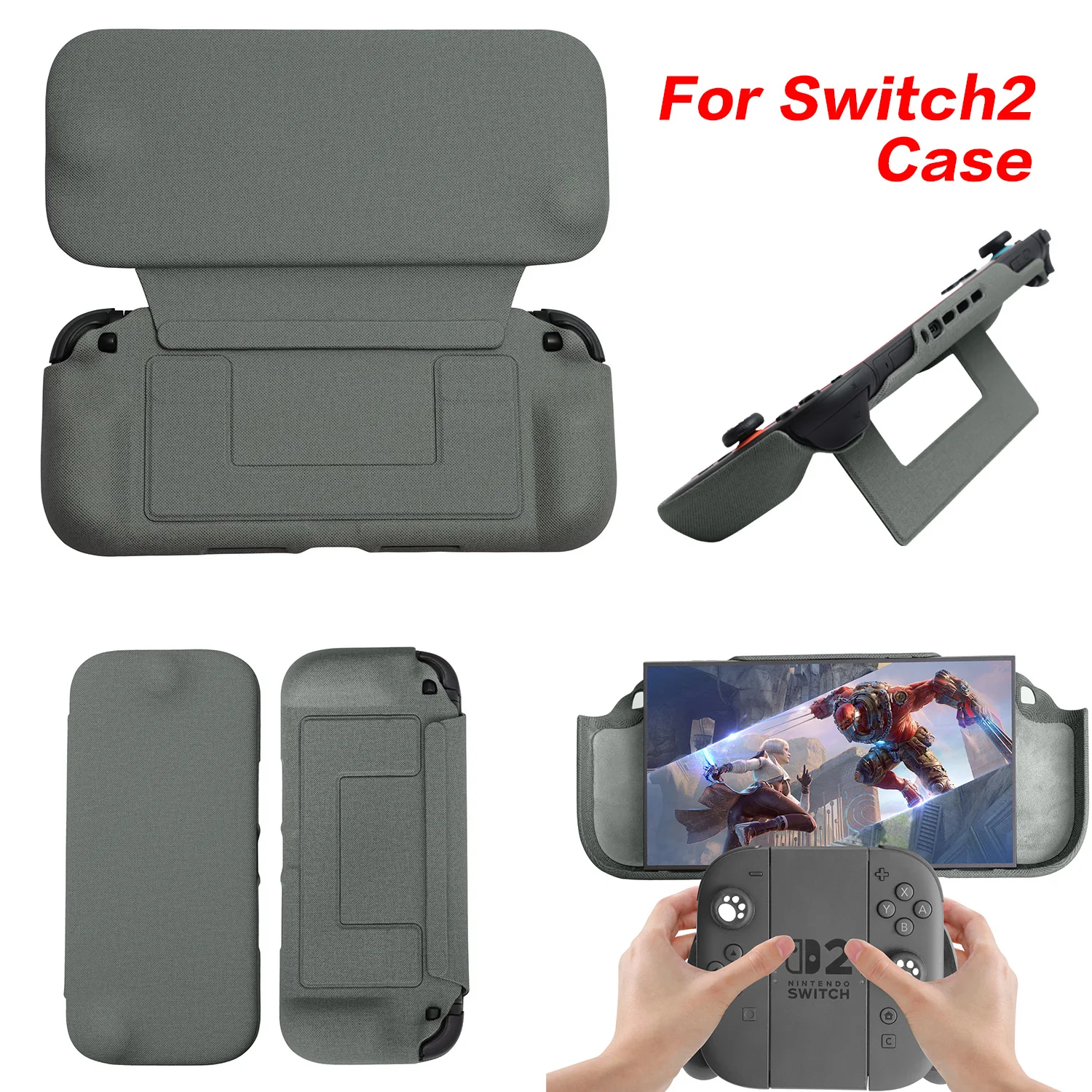 

Кожаный чехол с клапаном для Nintendo Switch 2 NS2 (2025) Складной эргономичный держатель Joycon Док-станция Встроенный чехол
