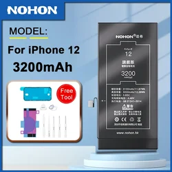 NOHON Battery For iPhone 12 Replacement 3200mah High Capacity Bateria with Free tools