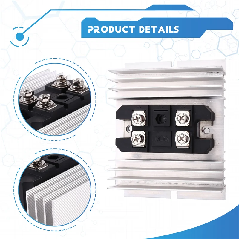 ABSQ-MDQ 100A 1600V Volt Silicio Diodo monofase Cassa in metallo Raddrizzatore a ponte Amp Modulo ponte raddrizzatore monofase
