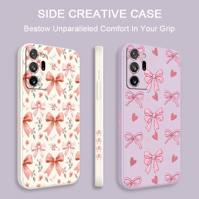 Shockproof Phone Case For Samsung Galaxy Note 20 M53 M42 M33 M17 F17 F16 F12 F06 F04 F02S TPU Silicone Soft Bow Knots Cover view 2